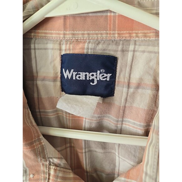 Wrangler Western Shirt Mens‎ Short Sleeve Plaid Snap Button Up Cowboy Rodeo READ - Picture 3 of 6